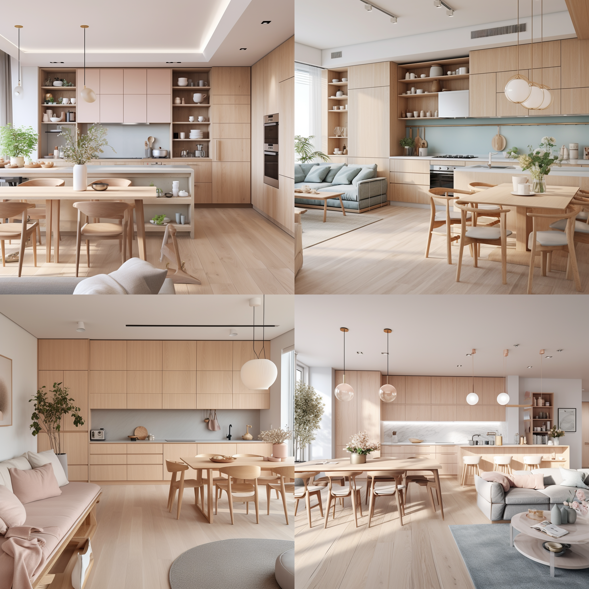 Styl japandi w kuchni i salonie Warszawa